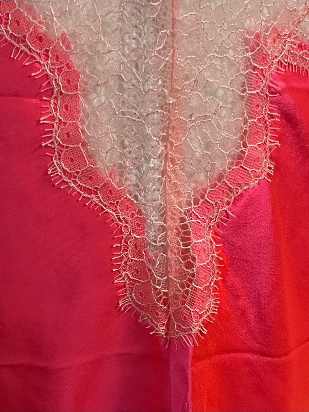 Victoria's Secret Fuchsia Pink & Pale Pink Lace Halter Chemise Lingerie NWOT - Picture 10 of 16